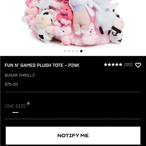 FUN N' GAMES DOLLS KILL PLUSH TOTE - Picture 6 of 16